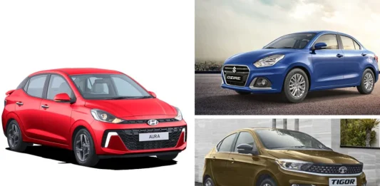 Hyundai Aura vs Maruti Dzire vs Tata Tigor CNG base variant comparison, know mileage, engine, features and price